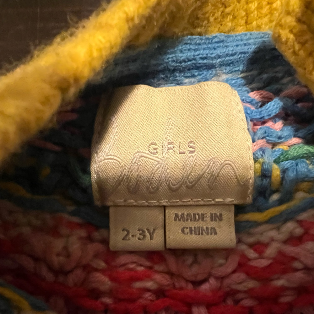 Boden girls Yellow Multicolor Knit Sweater - Picture 2 of 2